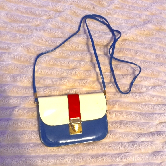 Aldo Handbags - 💄Vintage Retro 80s Red White and Blue Patent Crossbody Bag Rockabilly